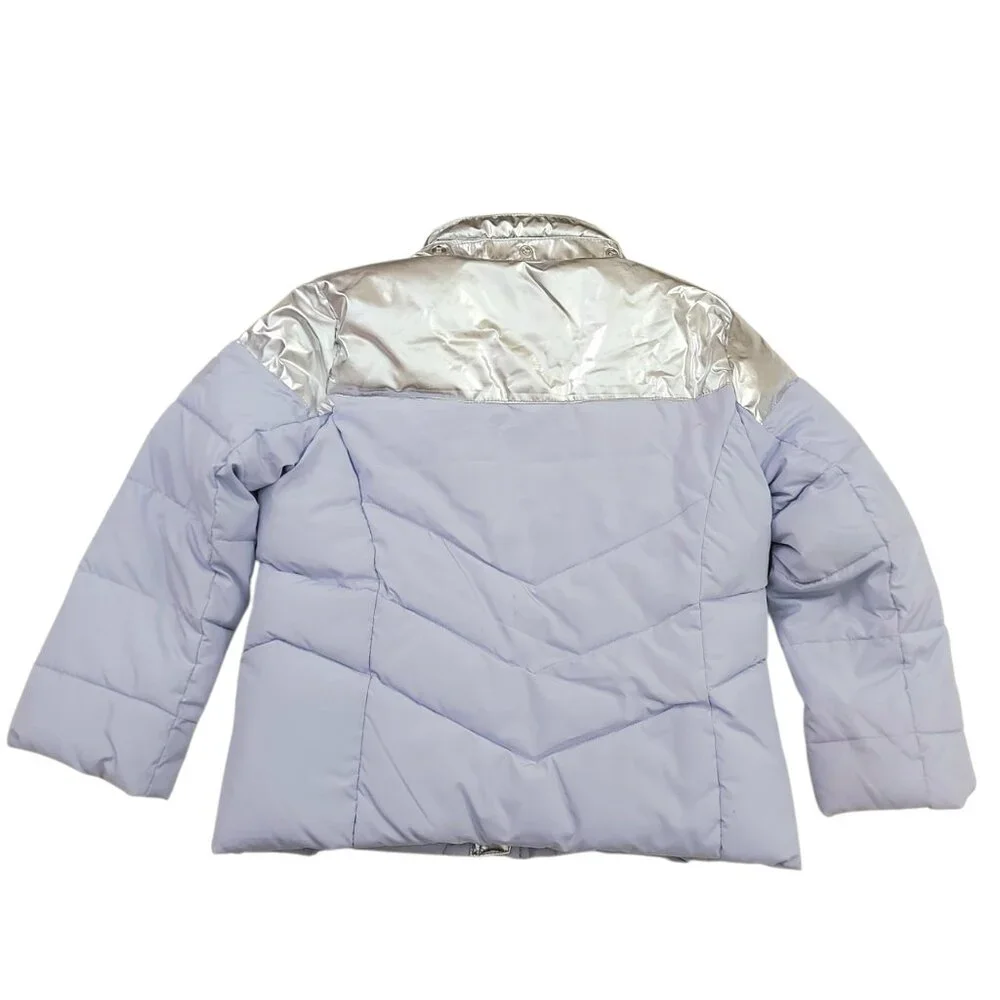 GAP Puffer Snow Hooded Jacket Girls XS Lilac Insulated Full Zip Winter Outdoor